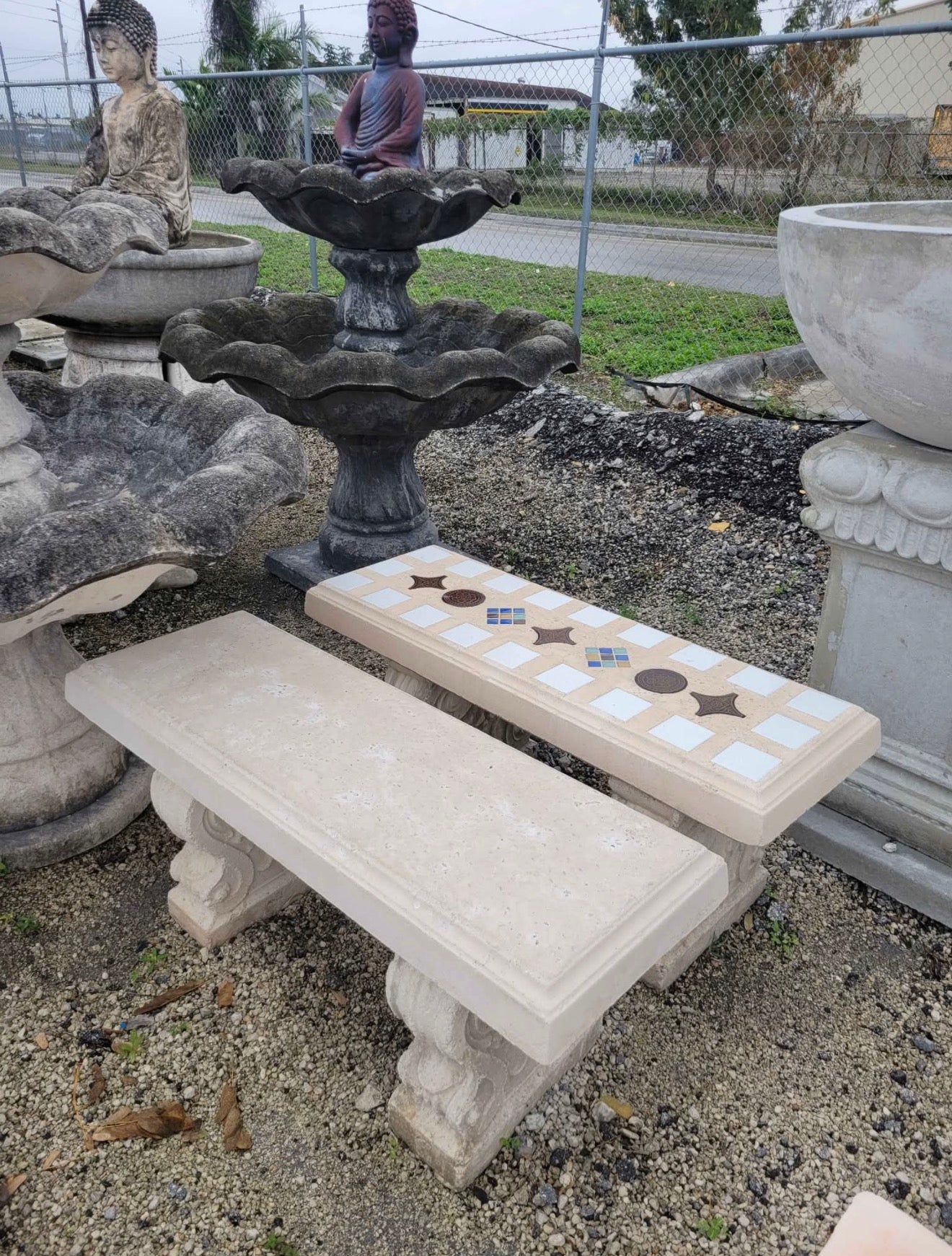 Large Concrete Bench