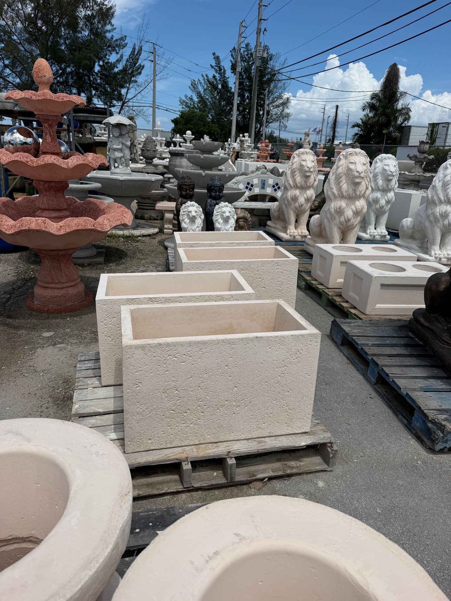Small Rectangular Concrete Planters in Keystone Beige. Made to order and available for nationwide delivery.