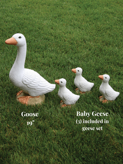 Concrete Goose Statue – 19", 25" & Family Set | Outdoor Garden Decor - CBSD