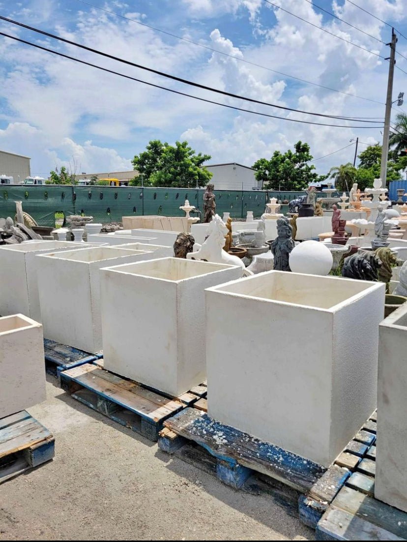 concrete for plant pots Square Concrete Planter