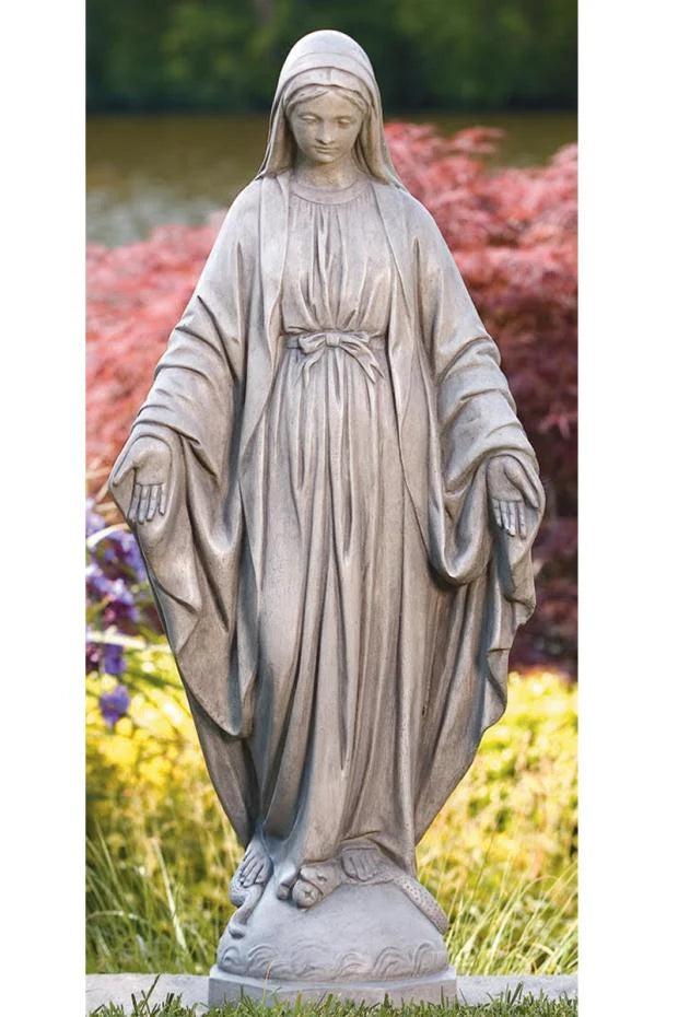 33 inch Blessed Mother Virgin Mary concrete statue from Massarellis