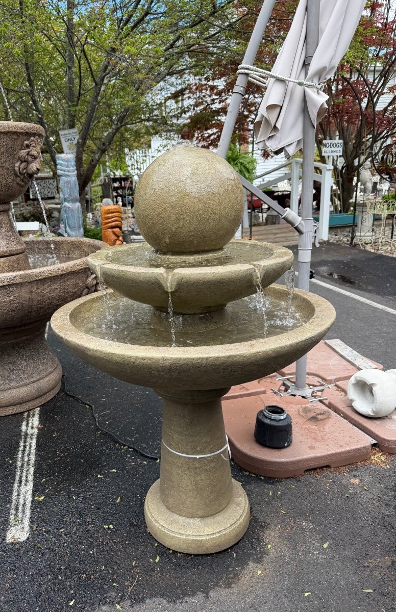 46" Tranquility Sphere Spill Fountain (Two Tier) by Massarellis