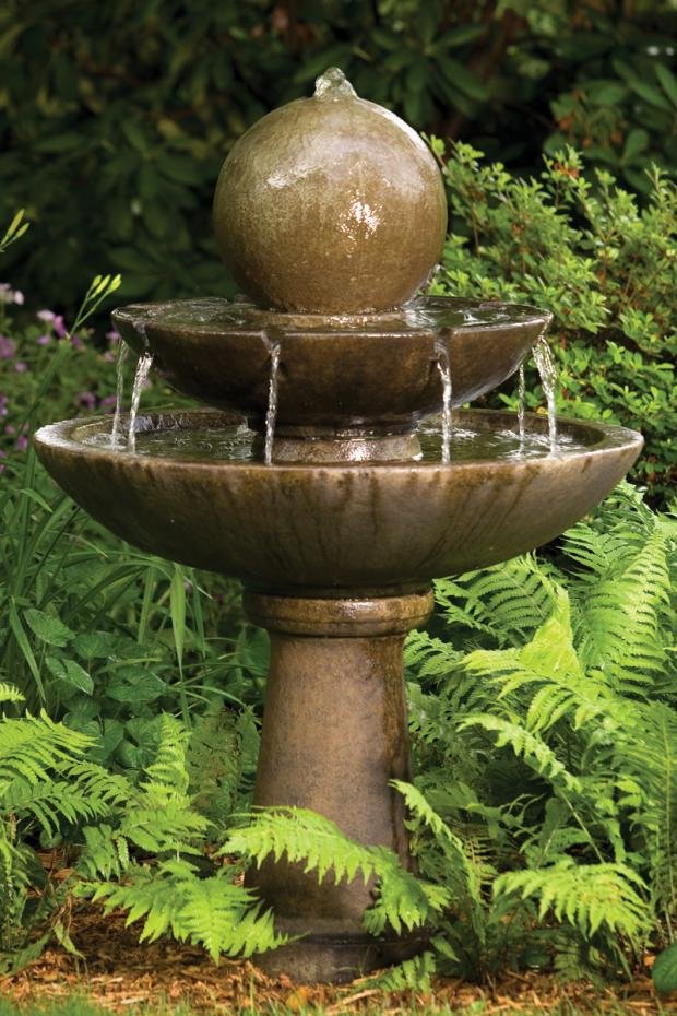 46" Tranquility Sphere Spill Fountain (Two Tier) by Massarellis