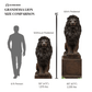 59" Grandessa Sitting Lion Statue – With or Without Pedestal | Estate Concrete Lion - CBSD
