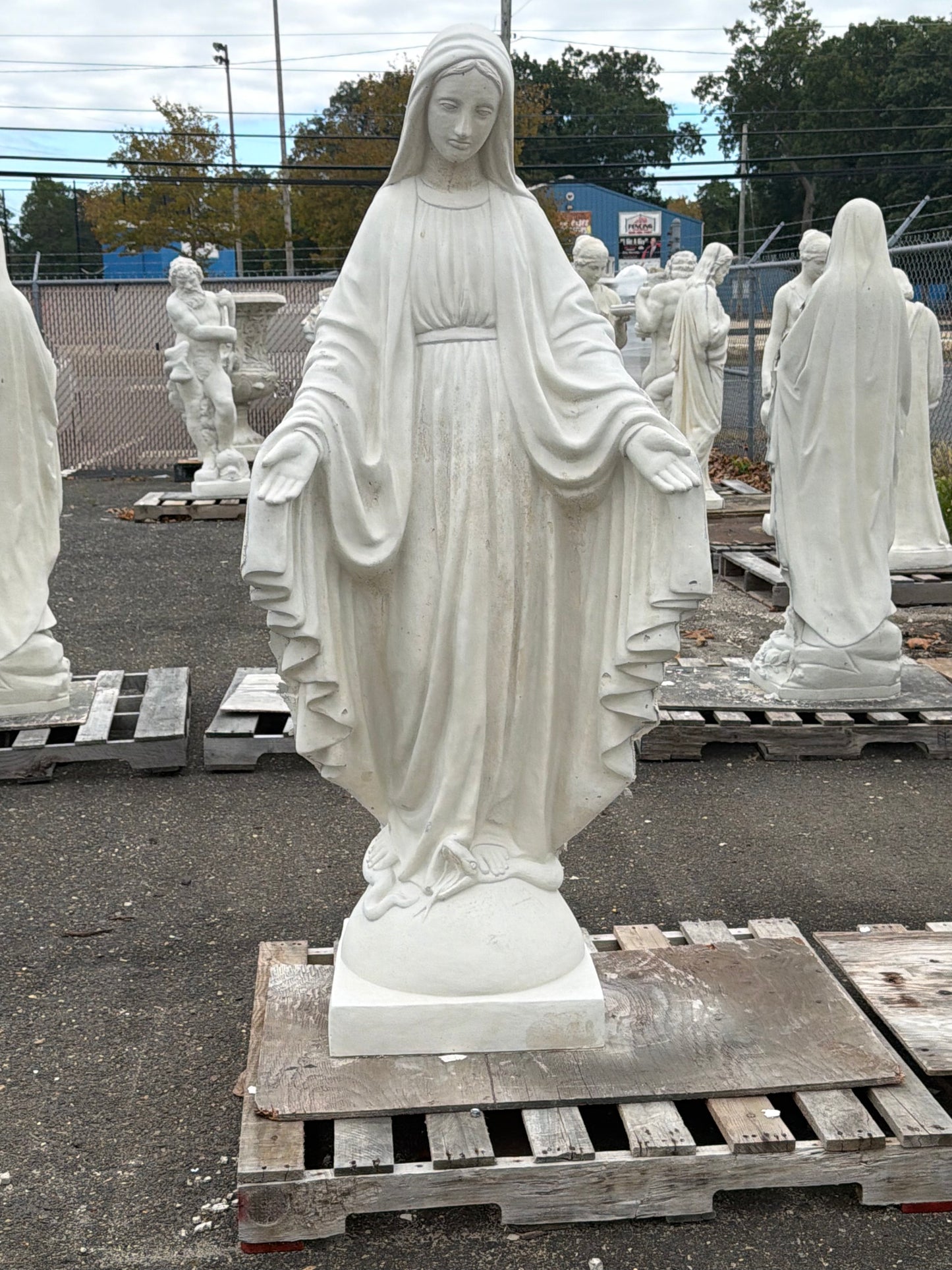 65" Blessed Mother Virgin Mary Statue | Cast Stone Garden Statue - CBSD