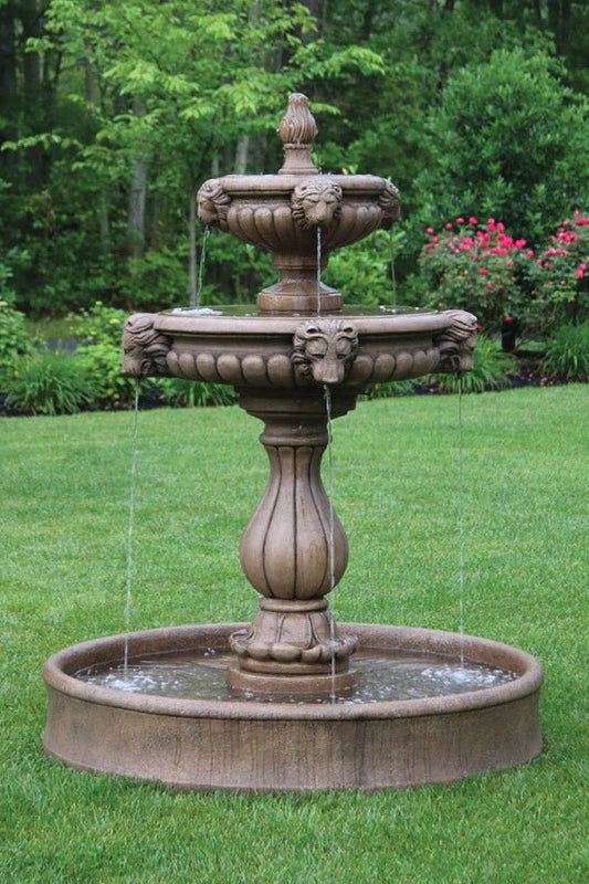 70" Classic Lion Head Fountain on 52" Pool - CBSD