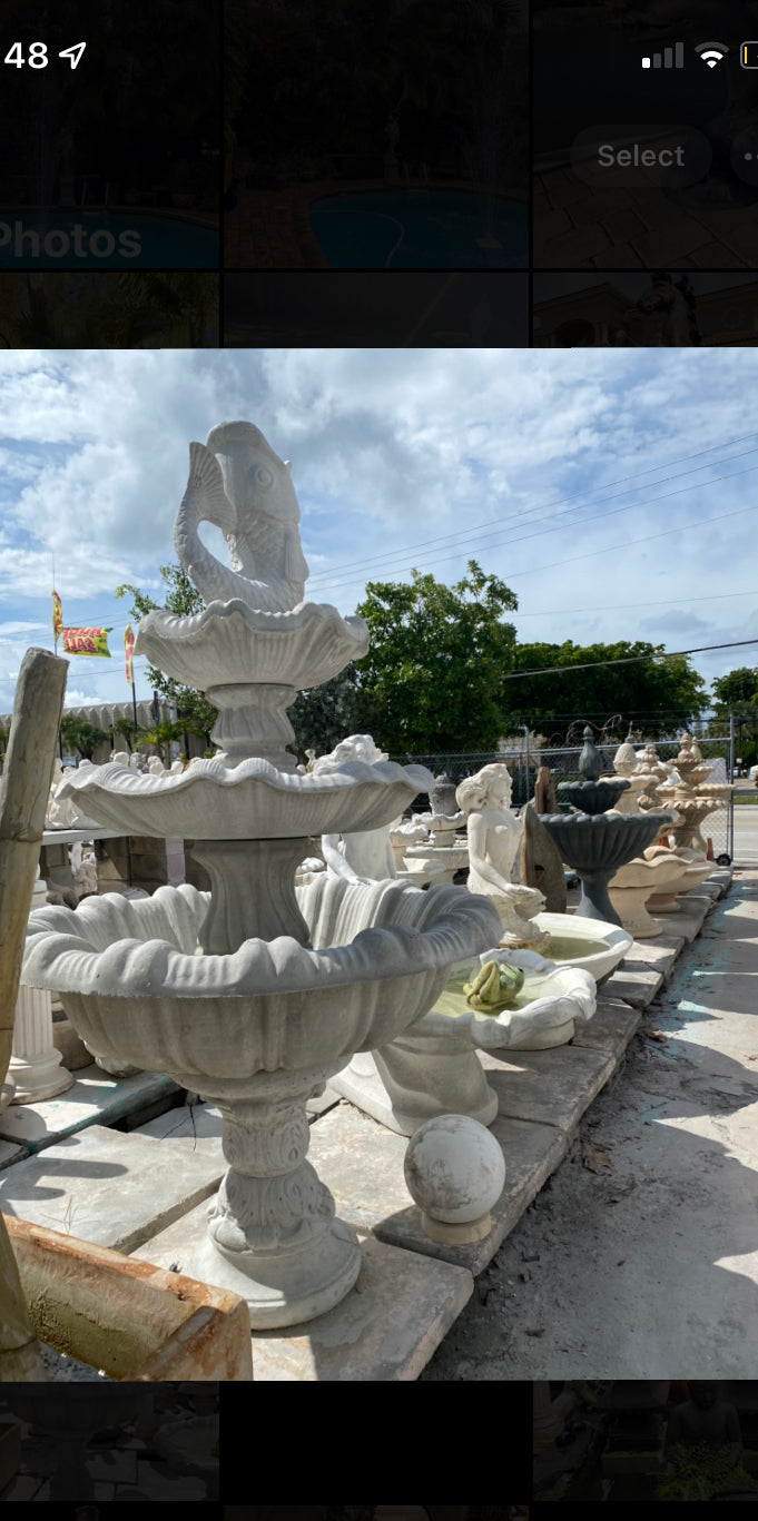 Concrete tiered fountains
