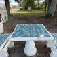 Outdoor concrete domino table. Handmade for the outdoors 