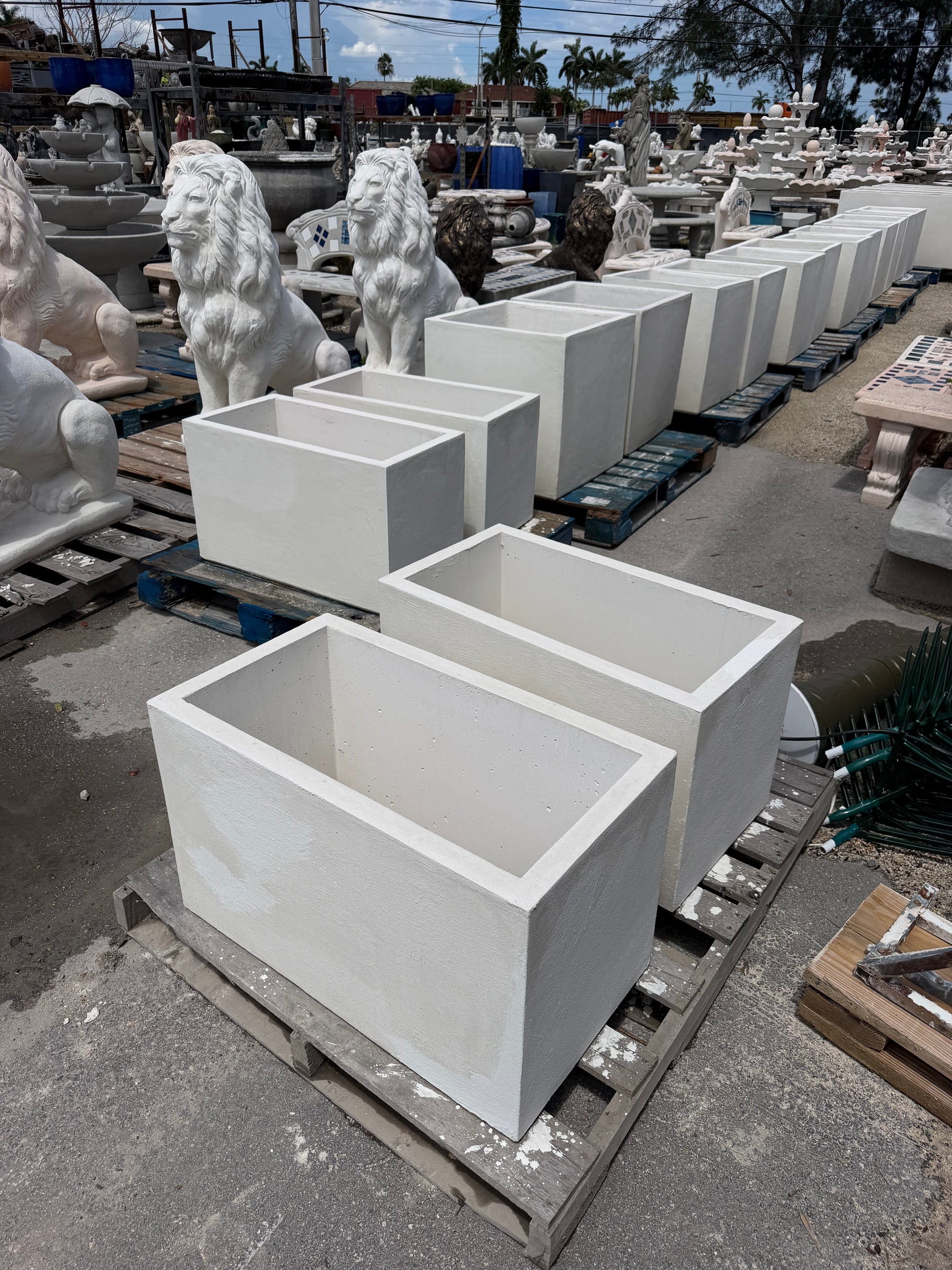 Small white concrete planter. Made to order and available for nationwide shipping.