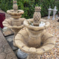Two Tier Fluted Fountain with Pineapple Final in Classic Amber Finish by Masserelli's