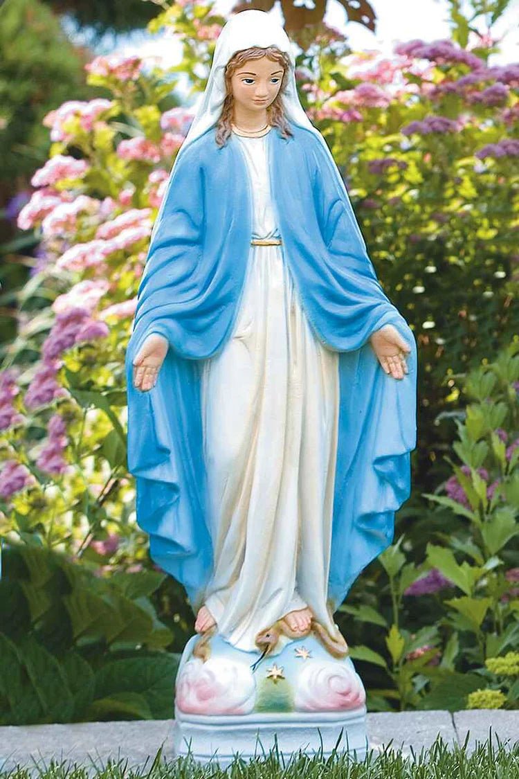 Blessed Mother Virgin Mary Statue | 18-36" Cast Stone Garden Statue - CBSD