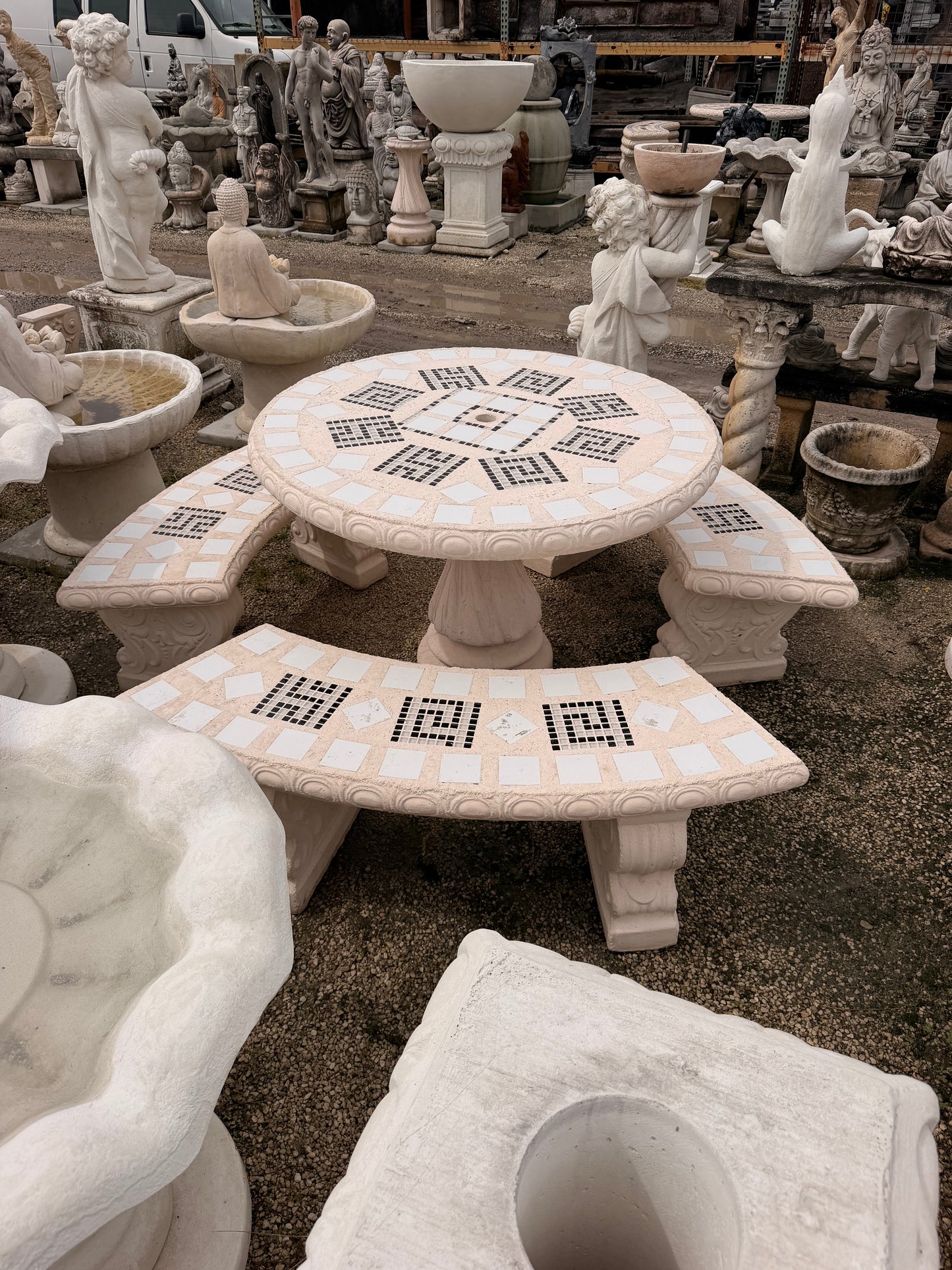 Concrete Table and Bench Set - CBSD