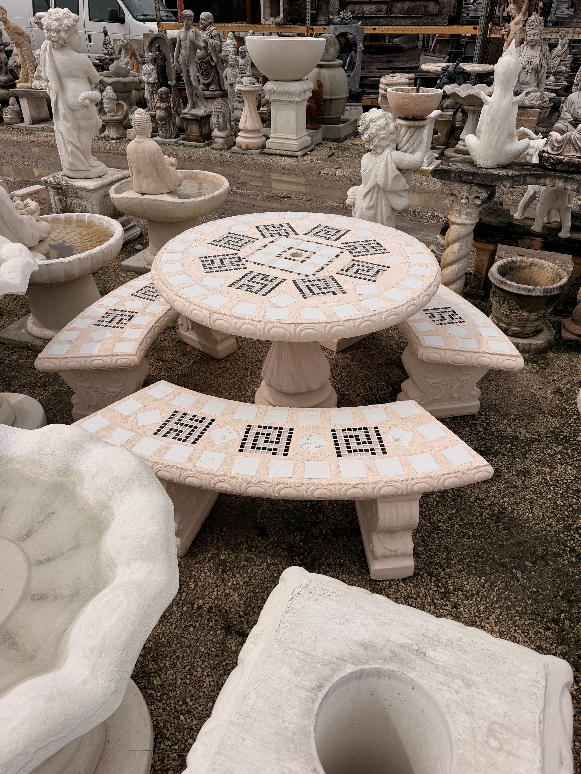 Concrete Table and Bench Set - CBSD