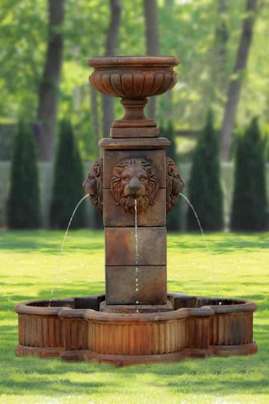 Five Foot Milano Urn Lion Fountain - CBSD