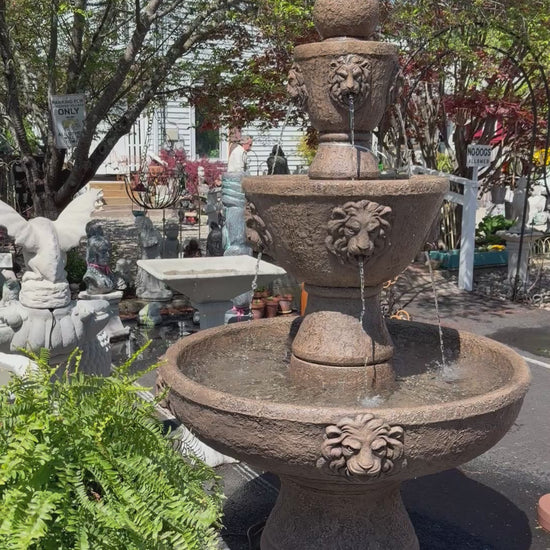 79in Concrete Lion Head Fountain from Massarellis