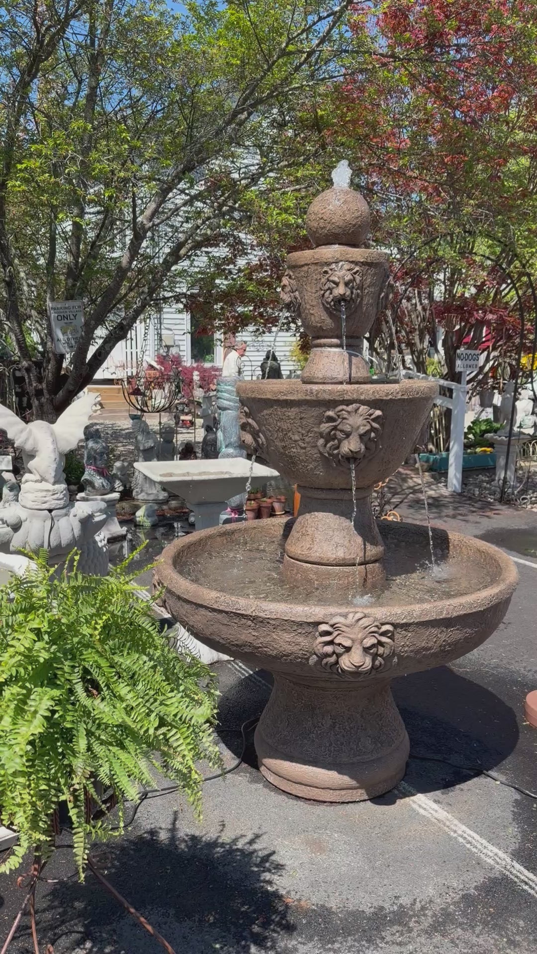 79in Concrete Lion Head Fountain from Massarellis