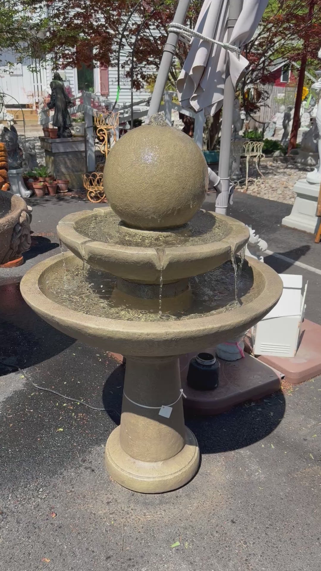 46in Two Tier Concrete Stone Fountain from Massarellis - CBSD