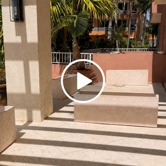 Medium Concrete Rectangular Planter in Keystone Beige