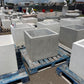 A medium square concrete planter in a gray finish - CBSD