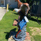 Large patriotic bald eagle garden statue — concrete outdoor estate sculpture 60 inches tall