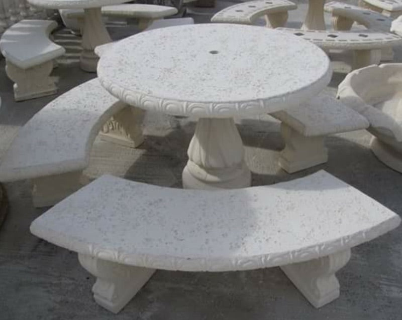 Concrete Table and Bench Set CBSD