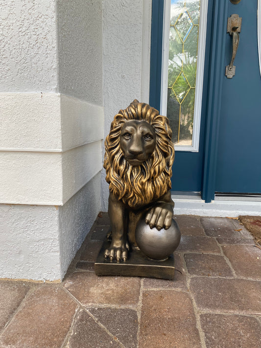Lion with Ball Statue