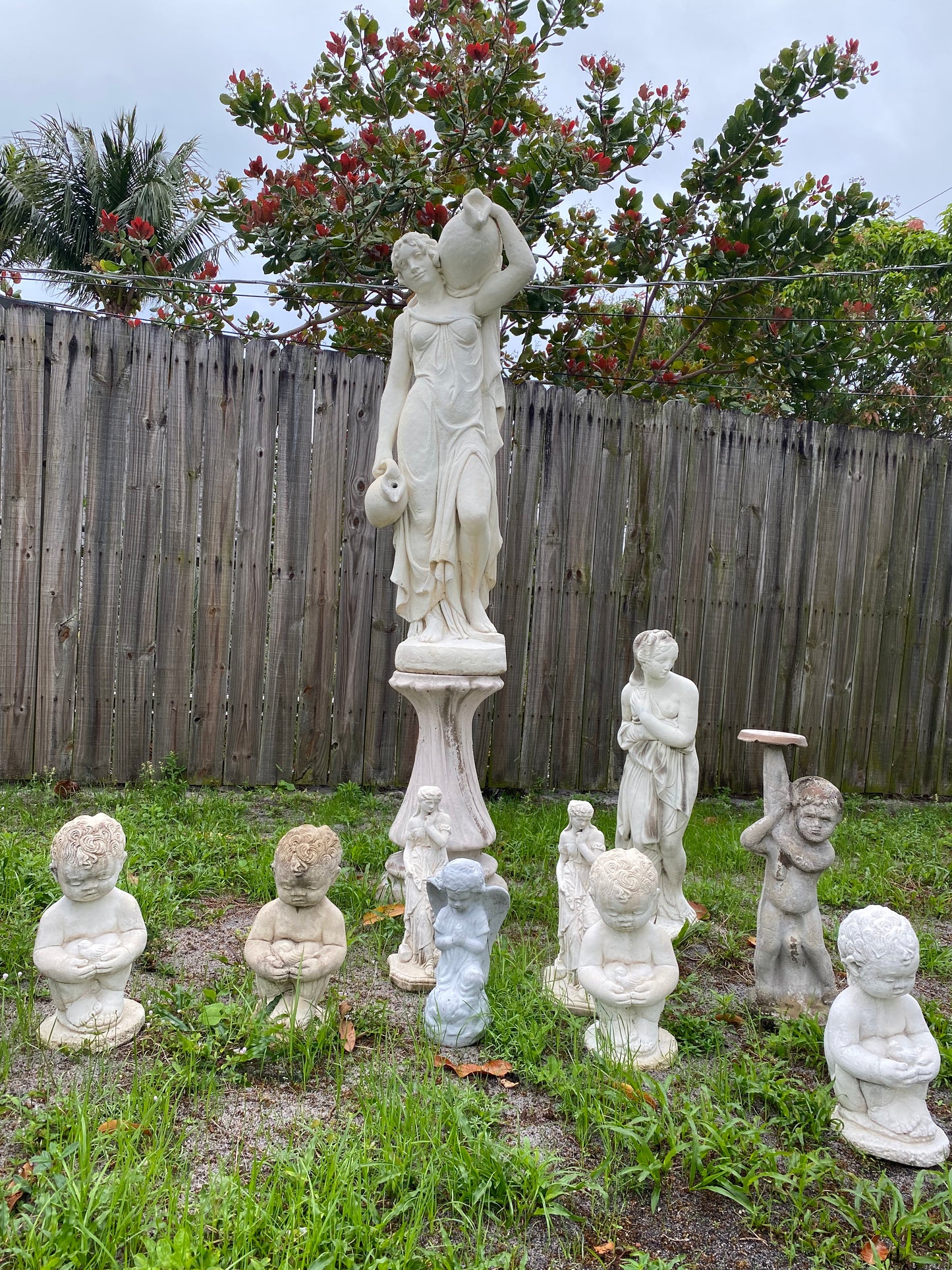 Child W/ Birds Statue